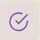 A purple checkmark inside a circle.