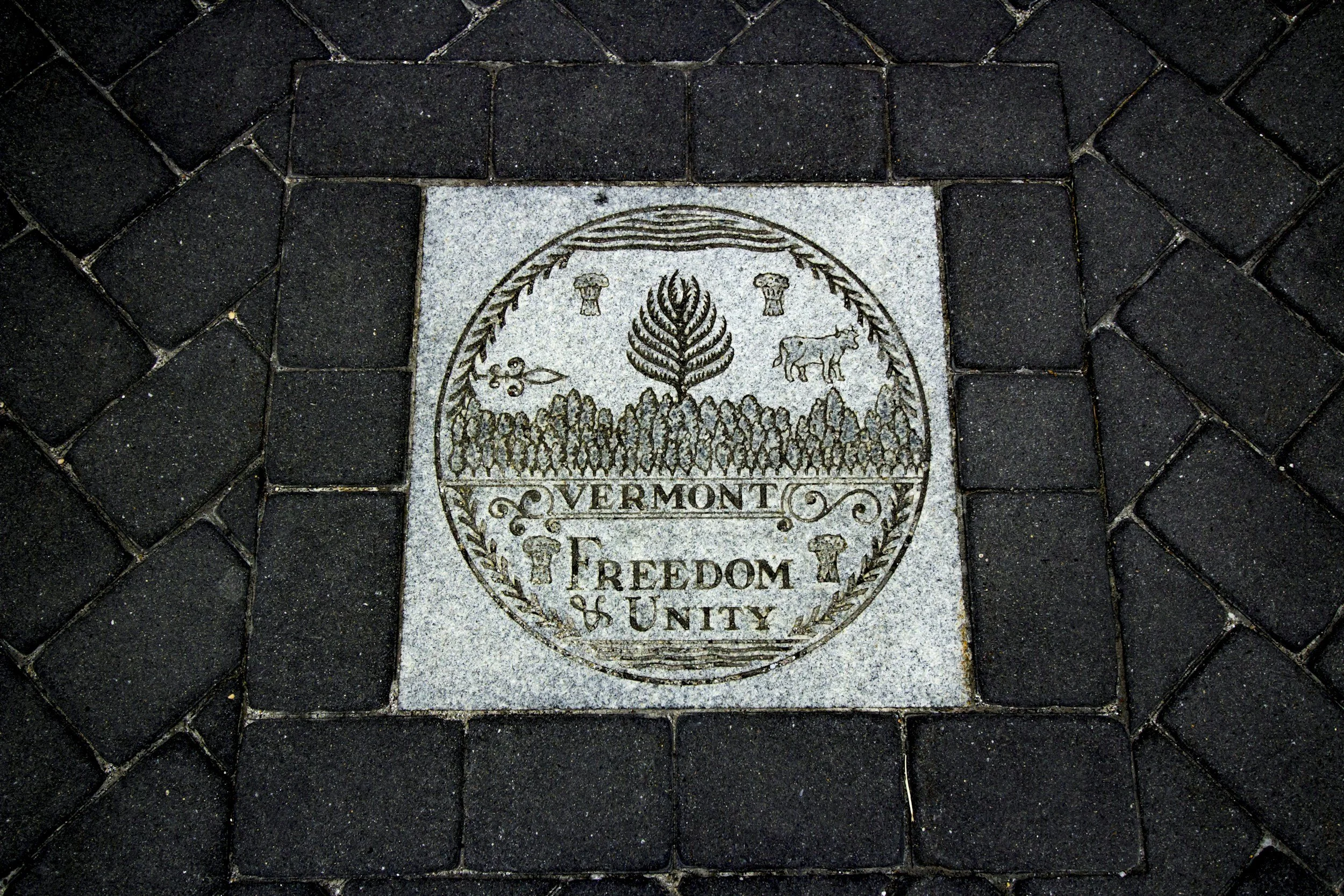 Vermont stone on pavement
