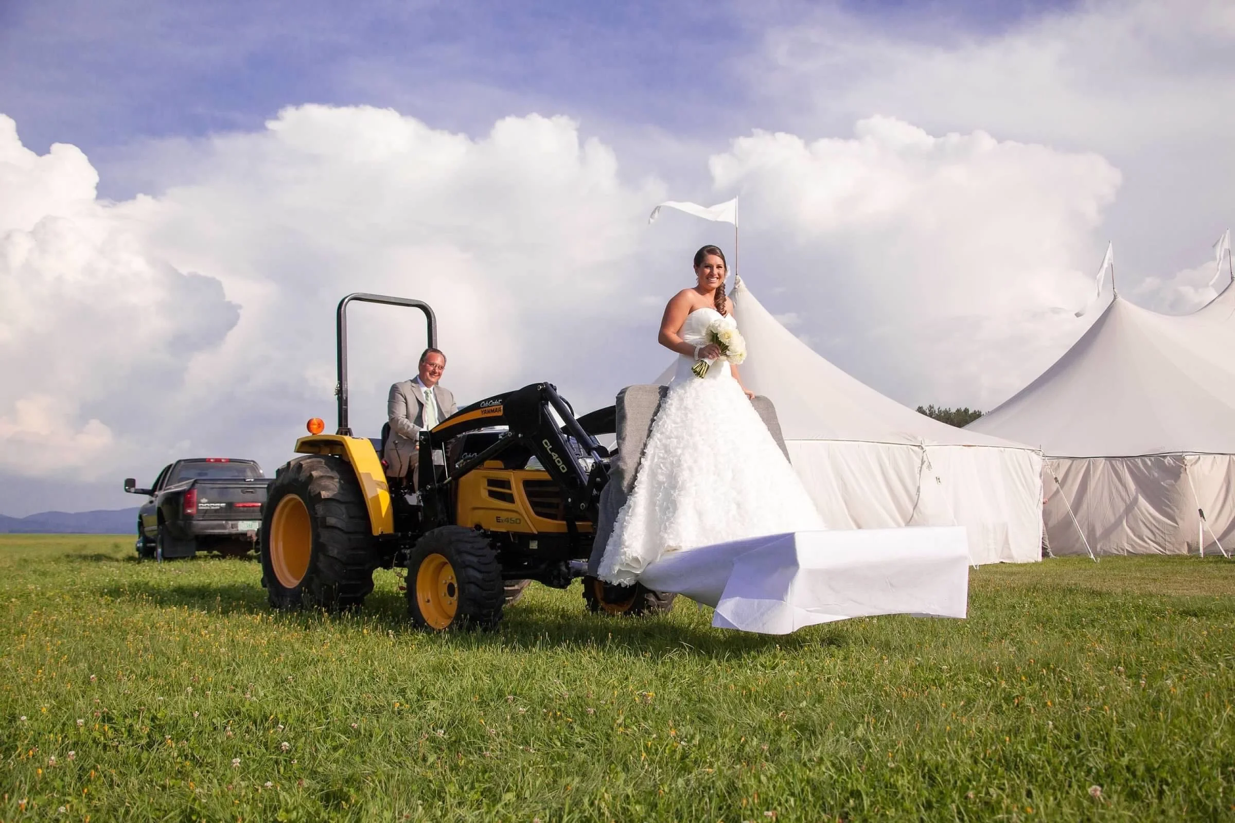 Rob Laclair with daughter on tractor
