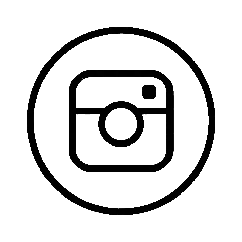 Icon of a camera inside a circle, representing Instagram logo.
