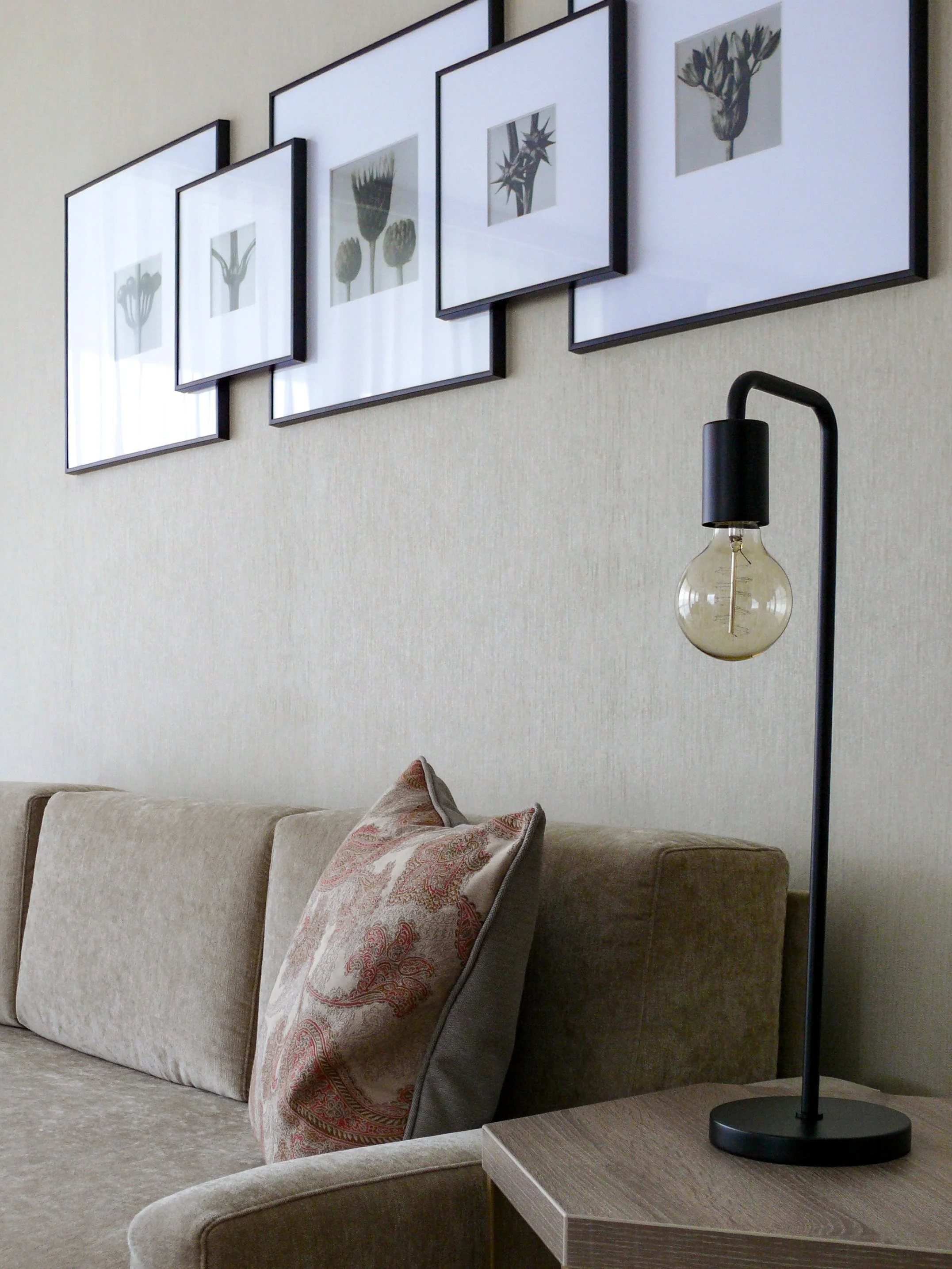 Sofa detail, living room Hotel Rikli suites Bled Slovenia