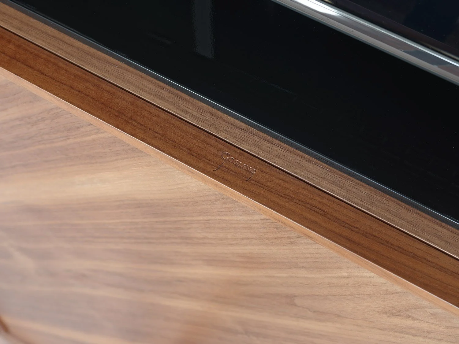 Walnut cabinet detail