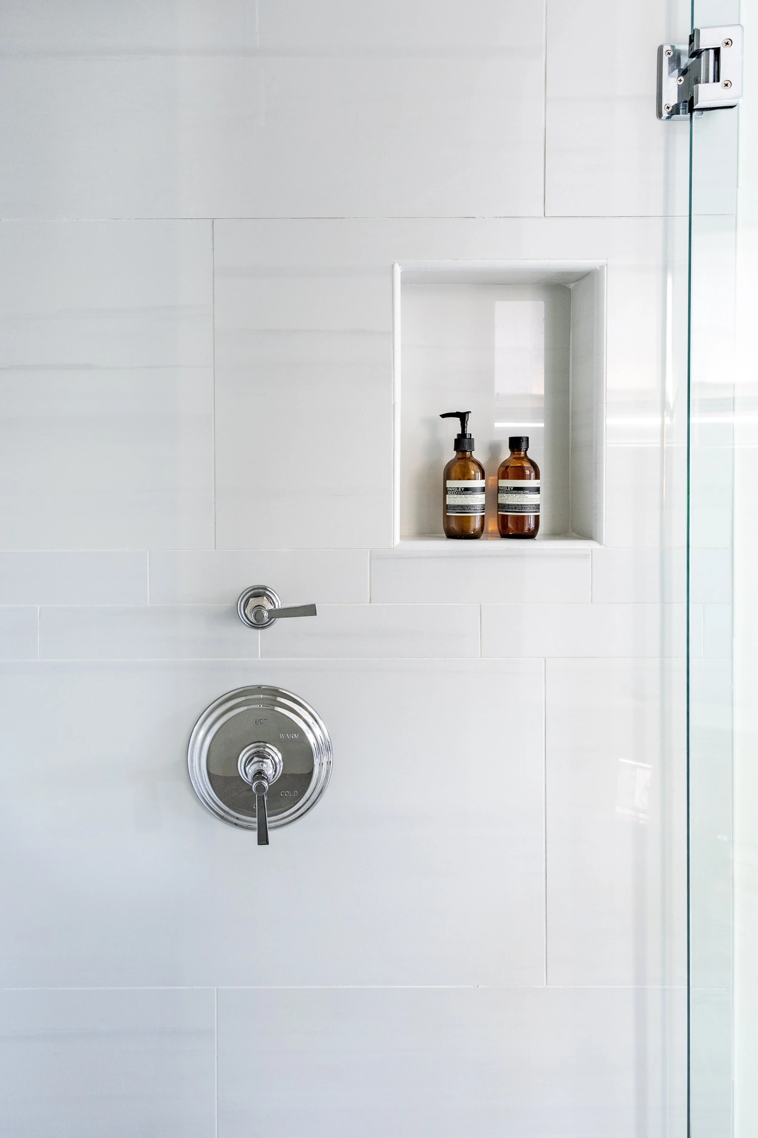 Storm greay bathroom shower detail Kiawah Island South Carolina