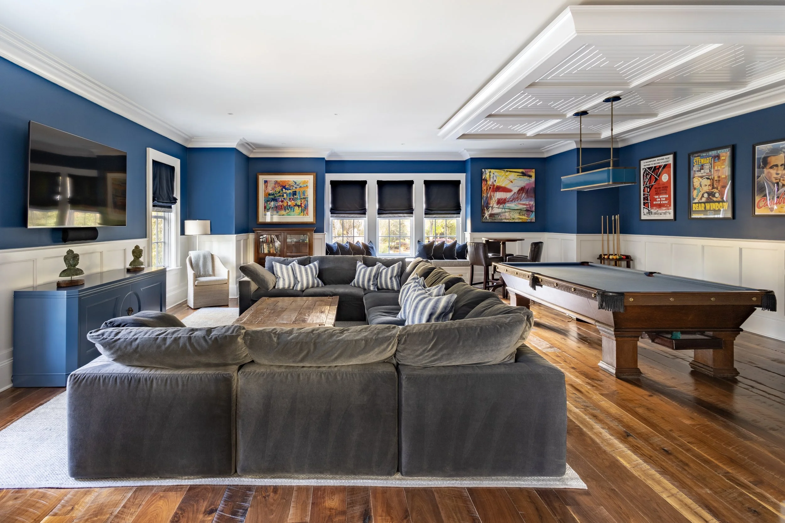 Games room interior, Kiawah Island beach house