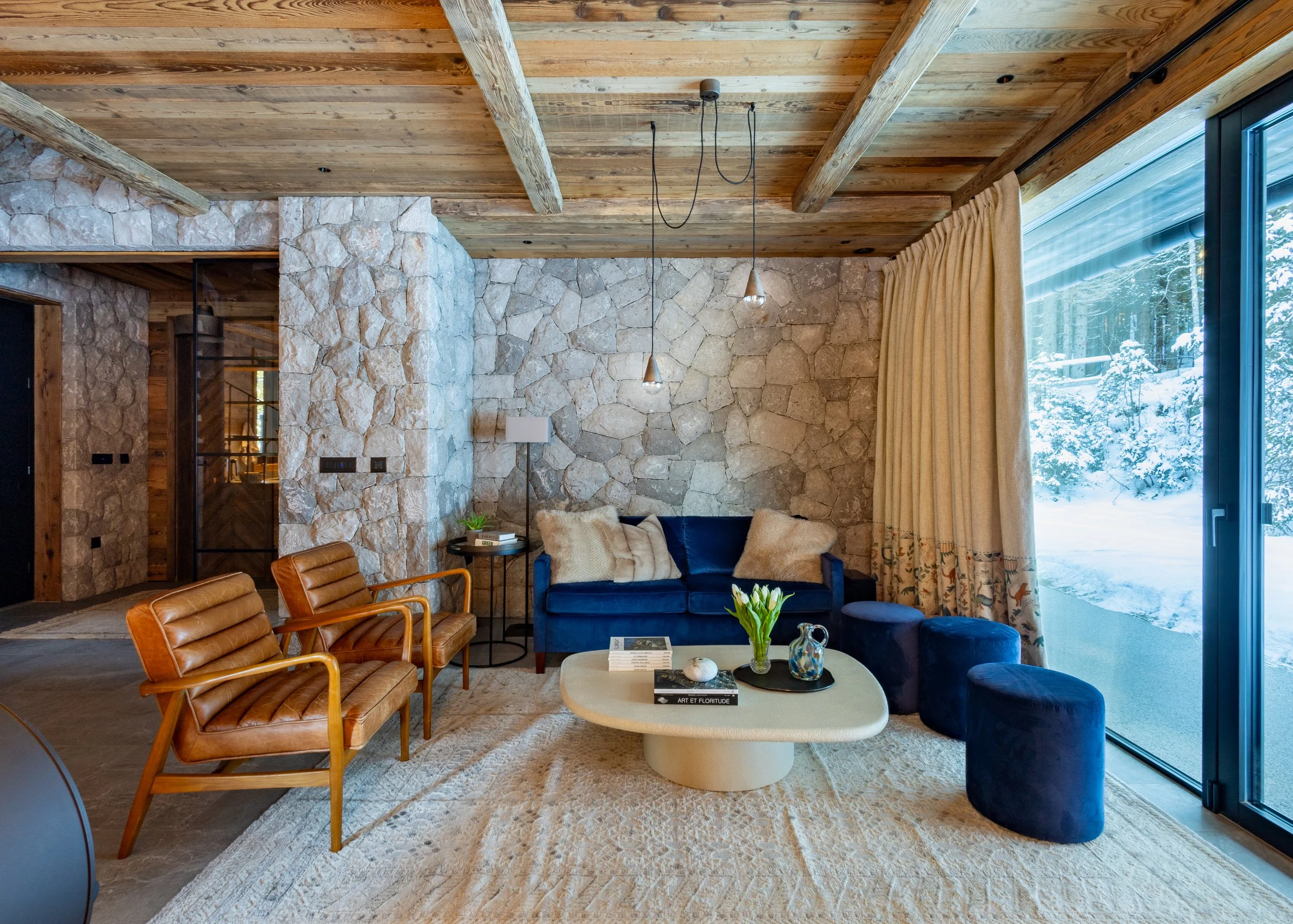 Living room interior Julian Alps mountain chalet