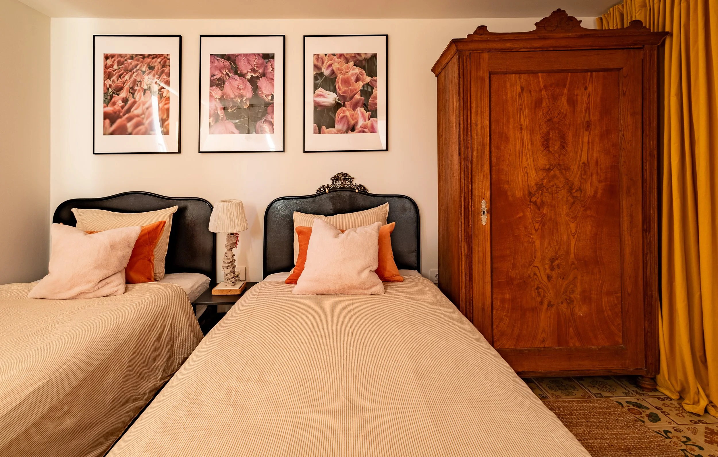 Antique iron headboards and wardrobe, bedroom vineyard cottage Pisece Slovenia