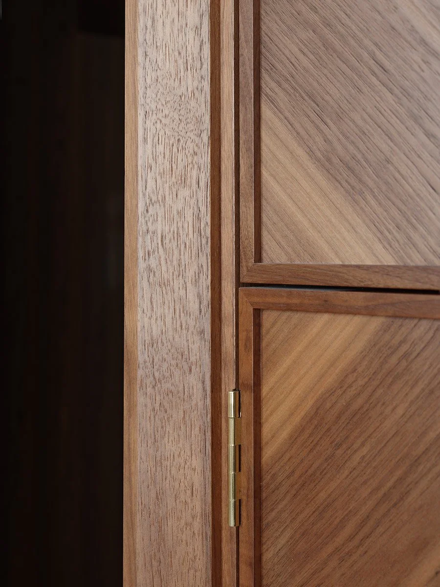 Walnut cabinet edge detail