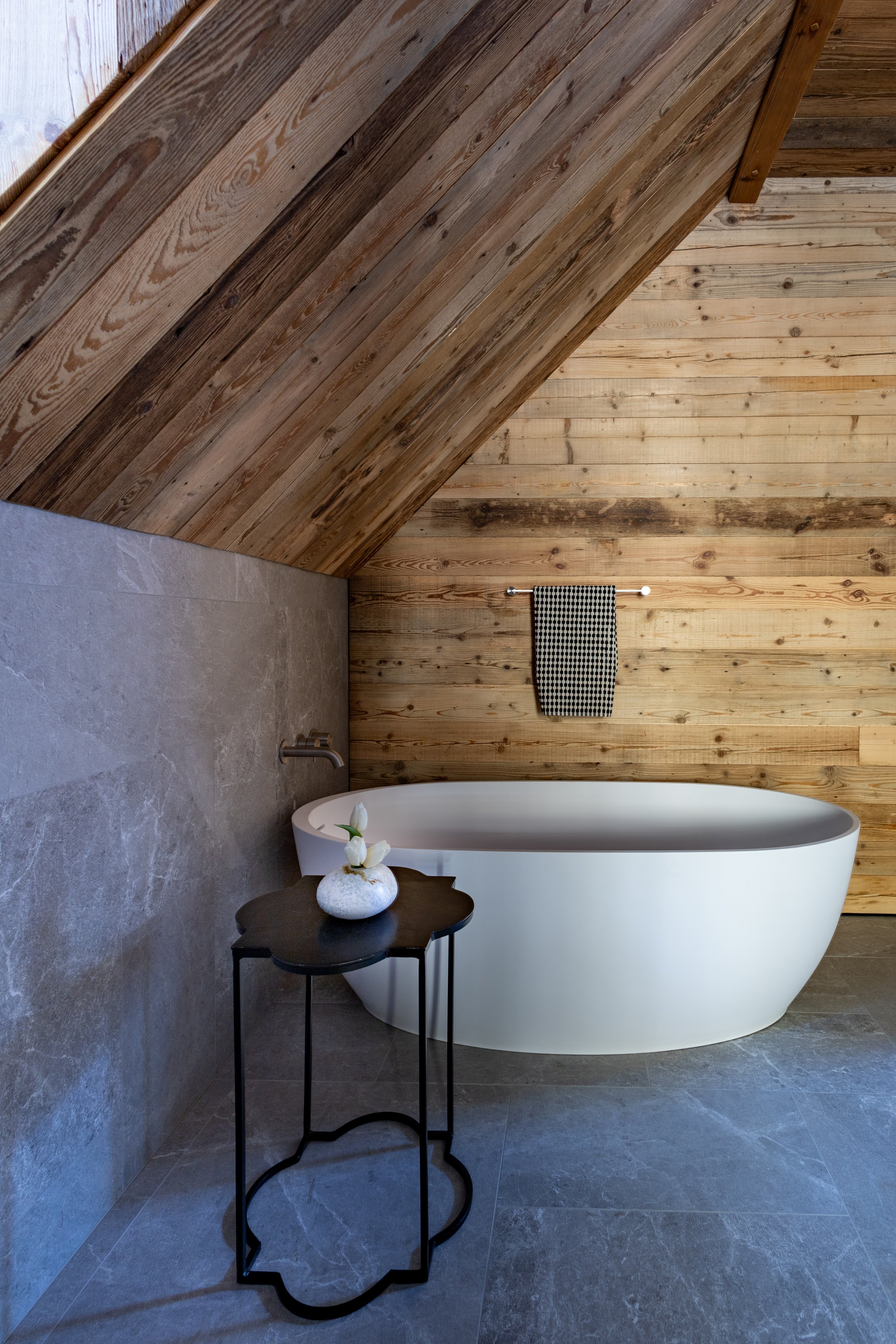 Mountain chalet freestanding bath tub Julian Alps