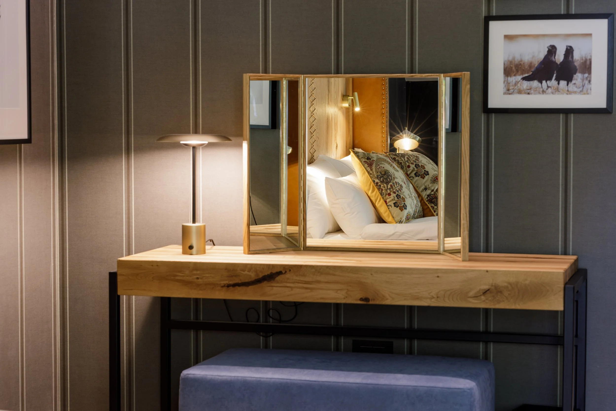 Dressing table detail, Royal Hug suite Sunrose 7 boutique hotel Slovenia