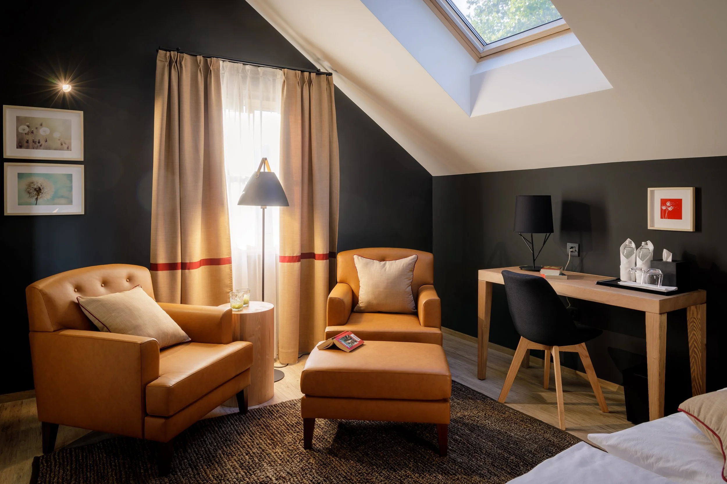 Lounge space, Chestnut Embrace room Sunrose 7 boutique hotel Slovenia