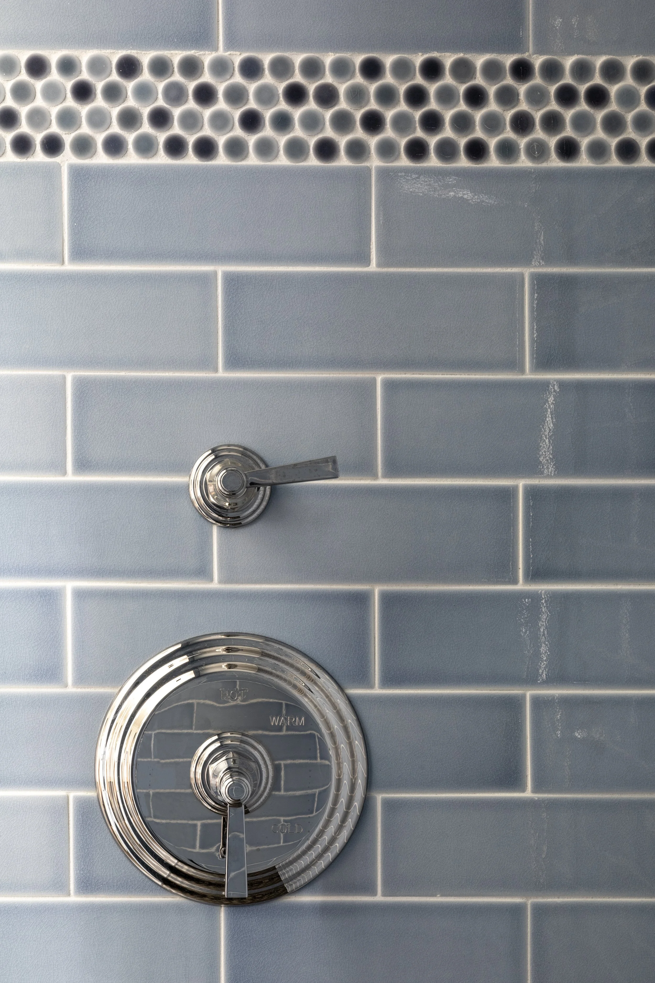 Academy blue bathroom shower detail Kiawah Island South Carolina