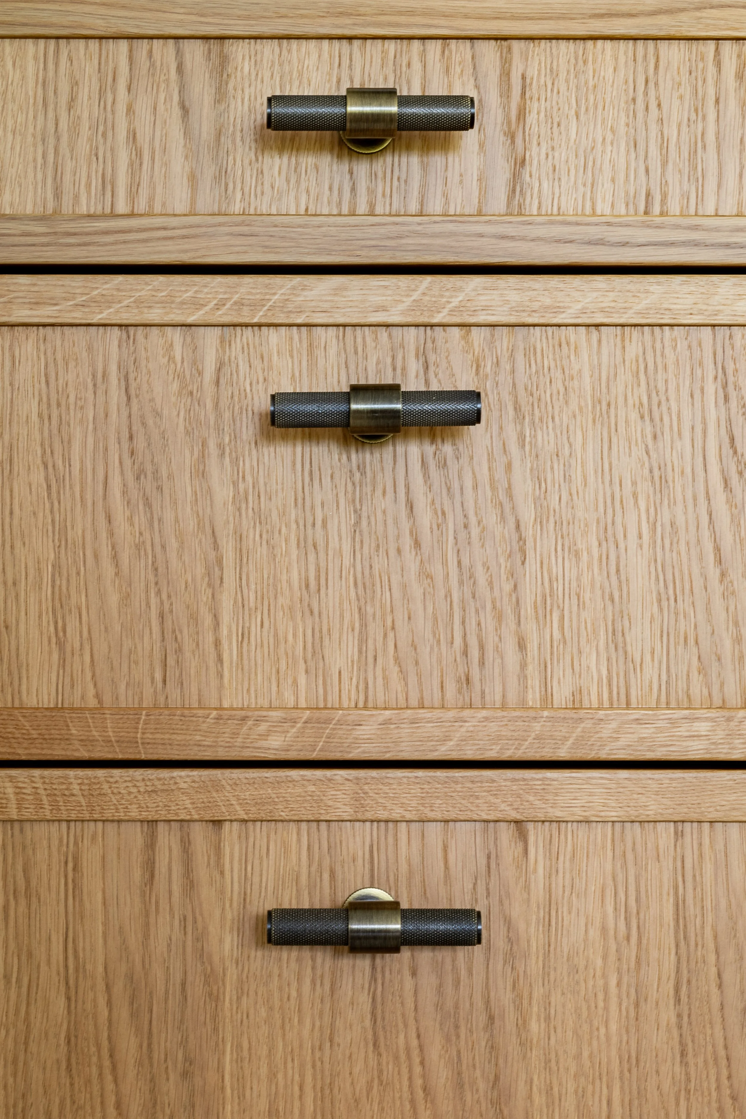 Natural oak joinery detail, Ljubljana Bezigrad apartment