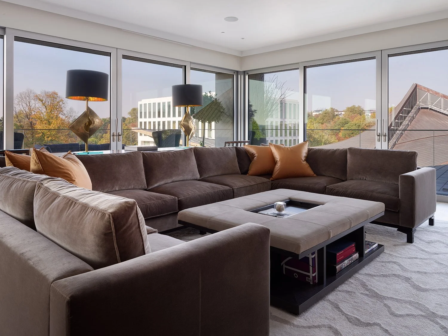 Bespoke ottoman coffee table living room Holland Green apartment