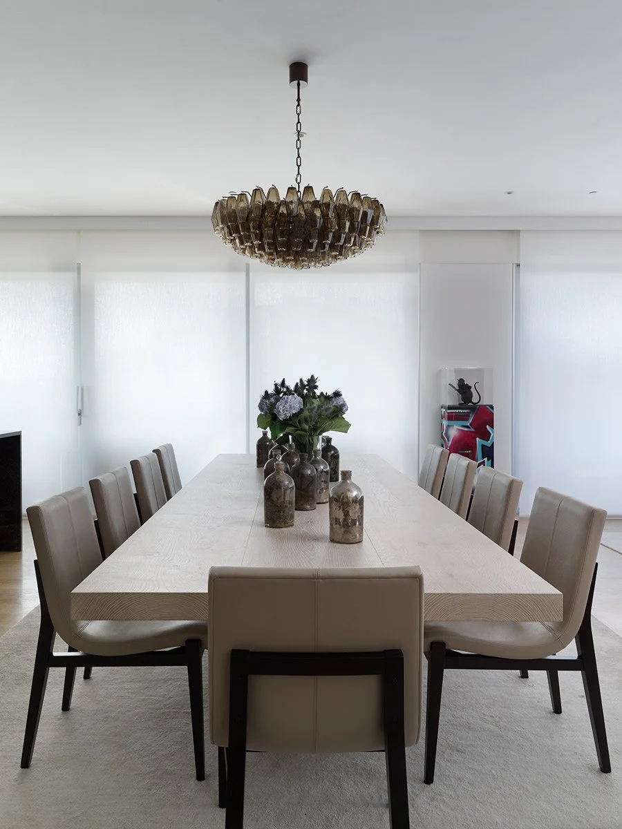 Dining room interior Holland Green apartment Kensington London