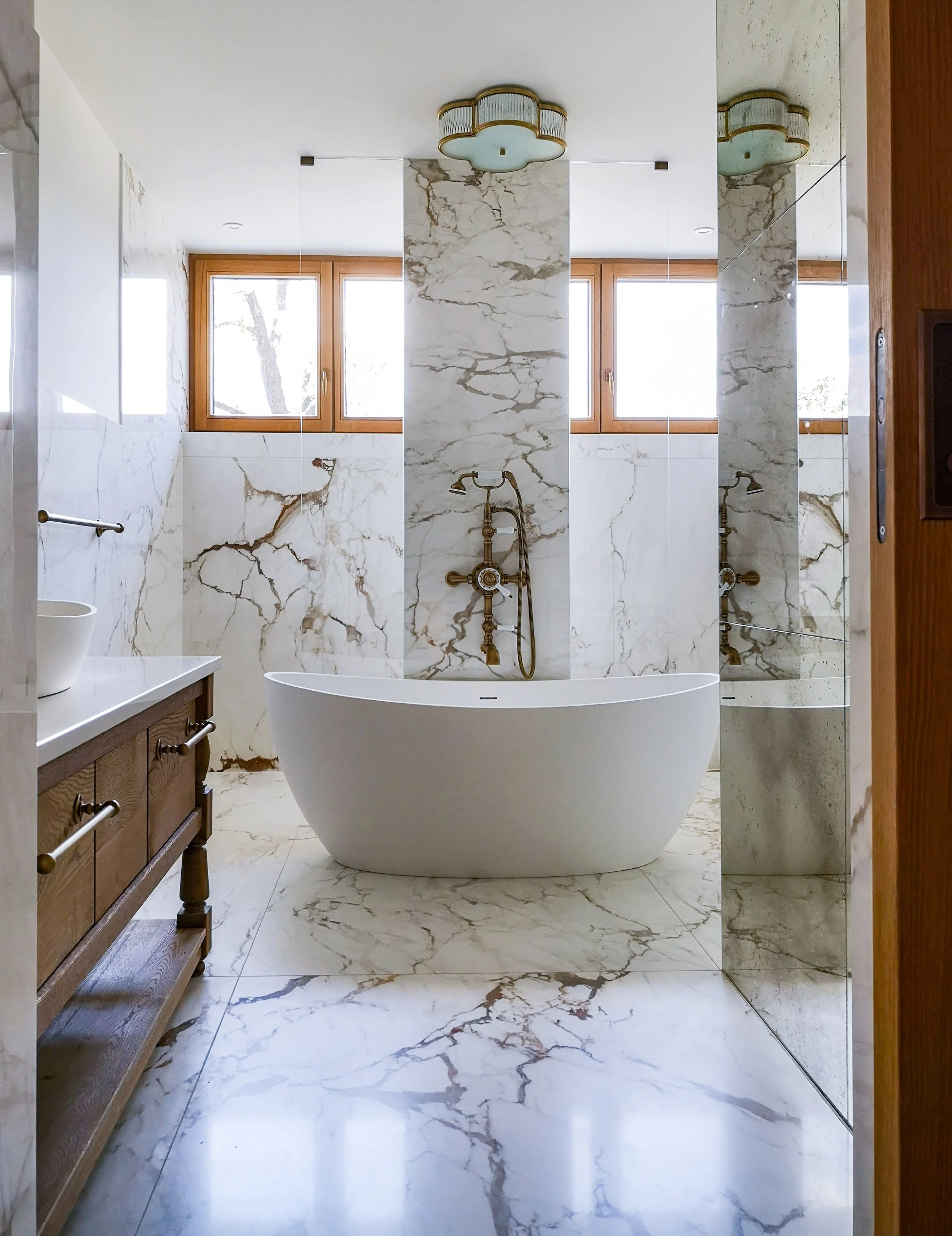 Calacatta bathroom interior, Bled residence Slovenia