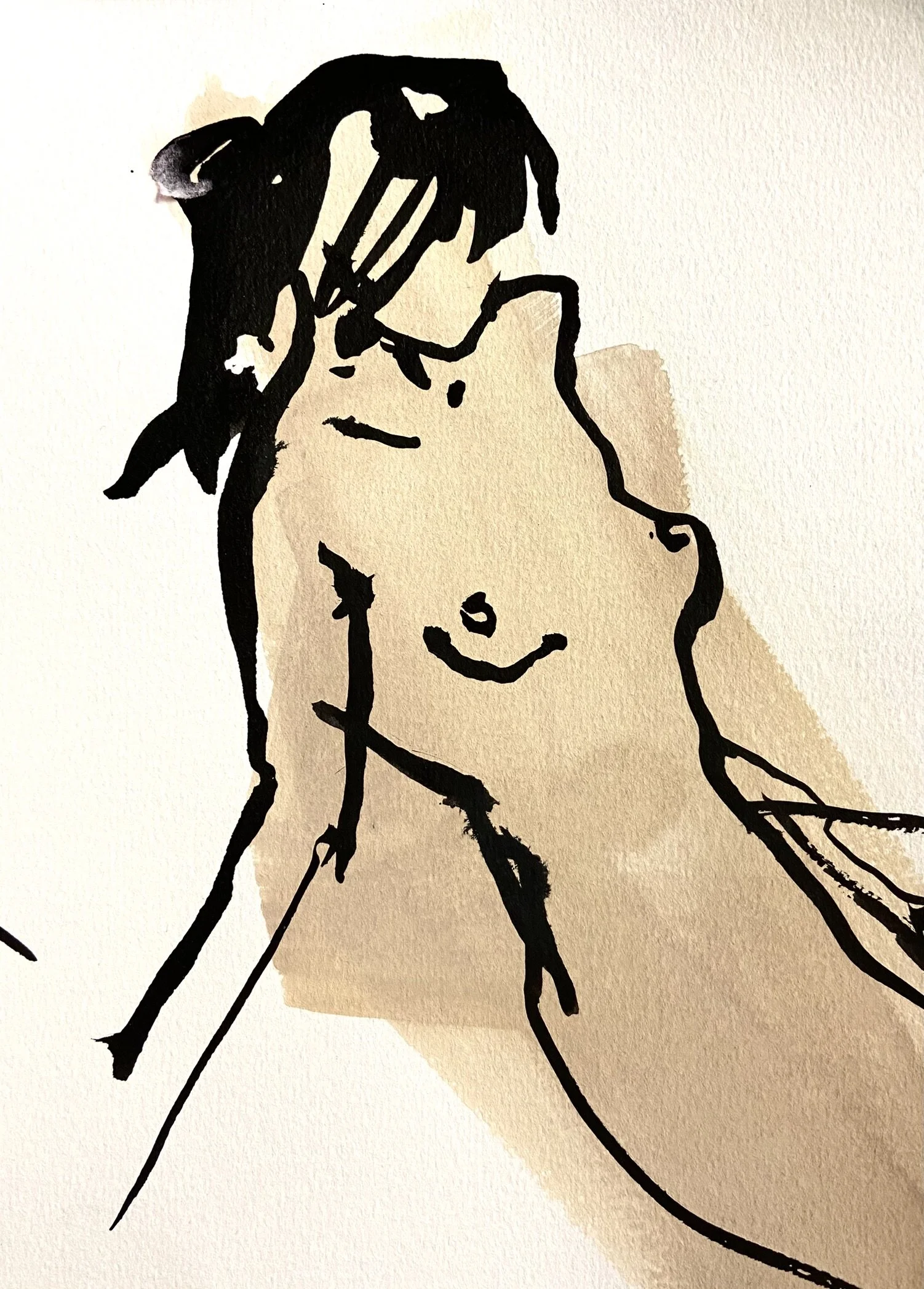 Tusche auf Gouache