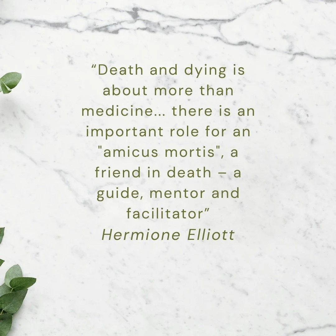 The role of an End-of-Life Doula is emerging in Australia, but it is not new.
For centuries, this work has been held within community, often by women supporting others at the end of life.

As Hermione Elliott so simply describes, the role is one of g