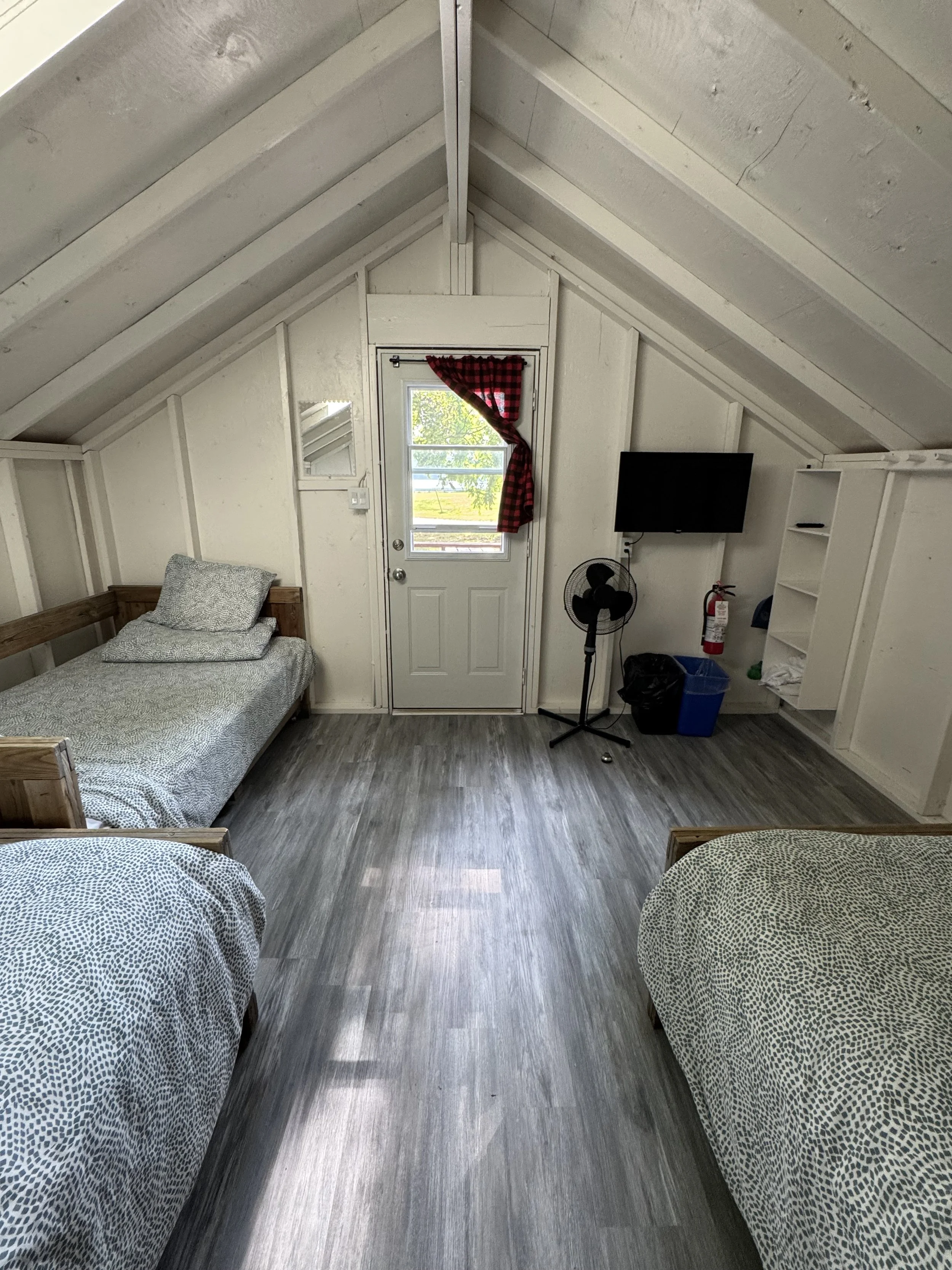 Image of a row of Crash Cabins at Whitewater