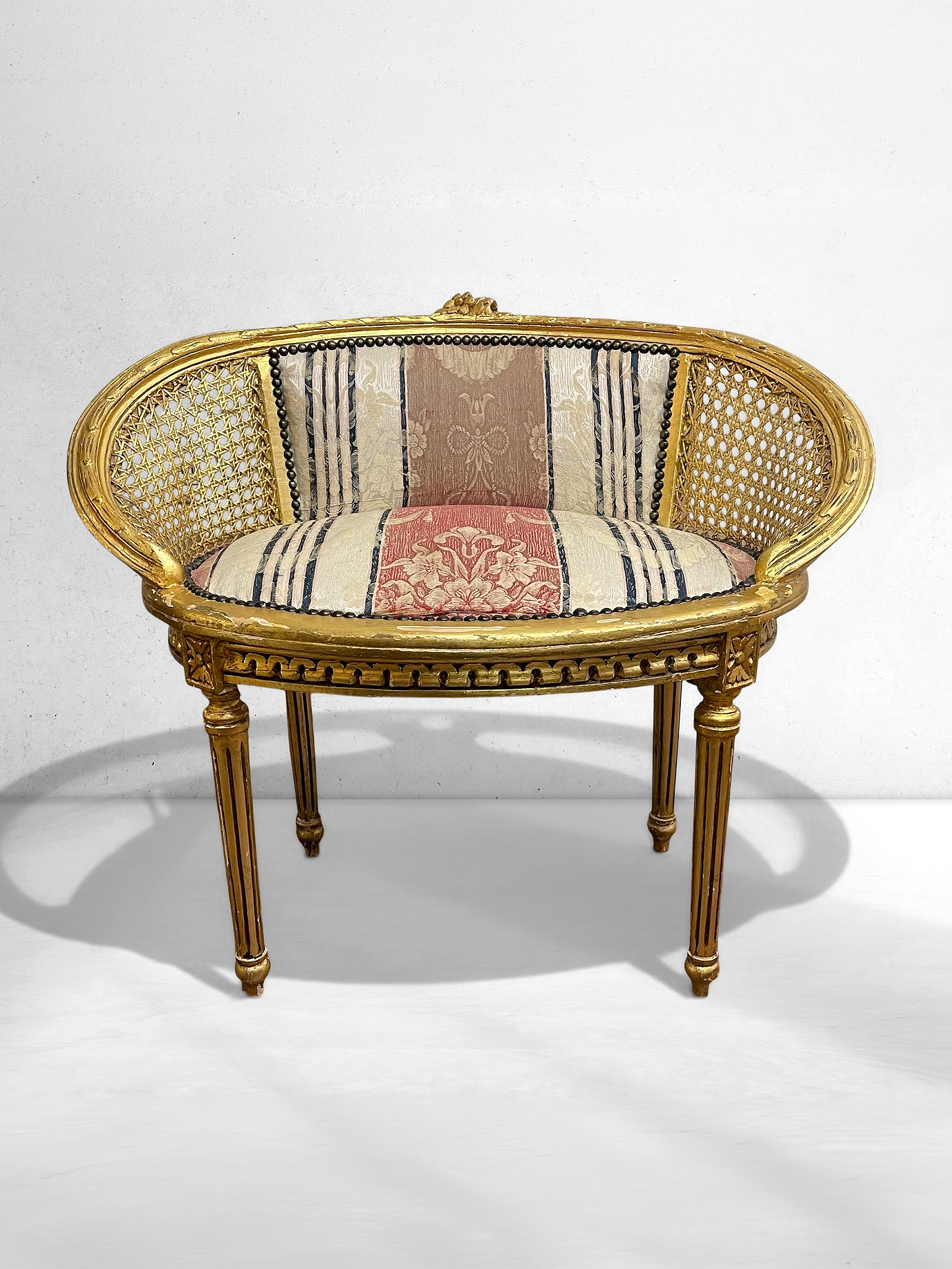 Petite Louis XVI-Style Cane Settee