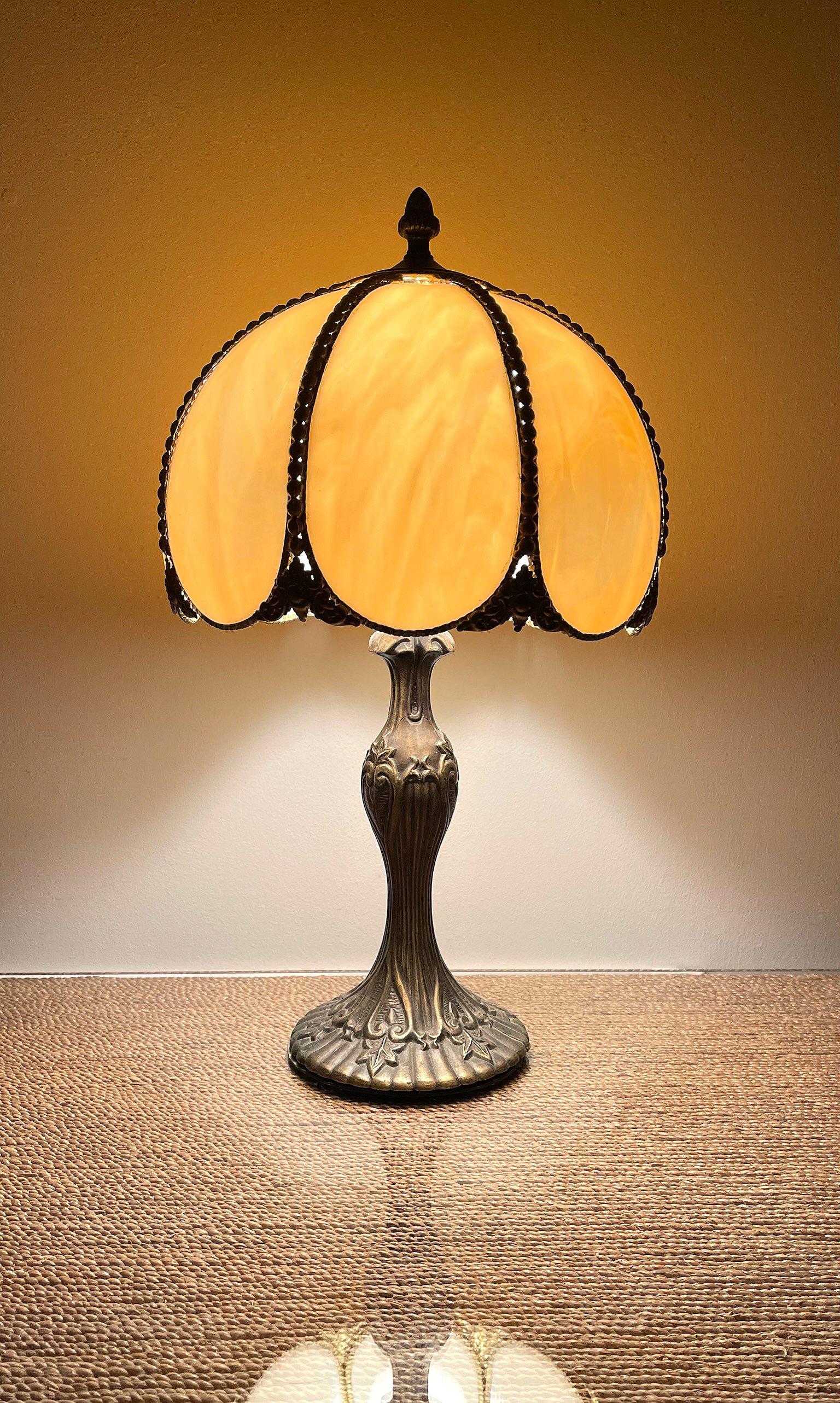 Vintage Slag Glass Lamp