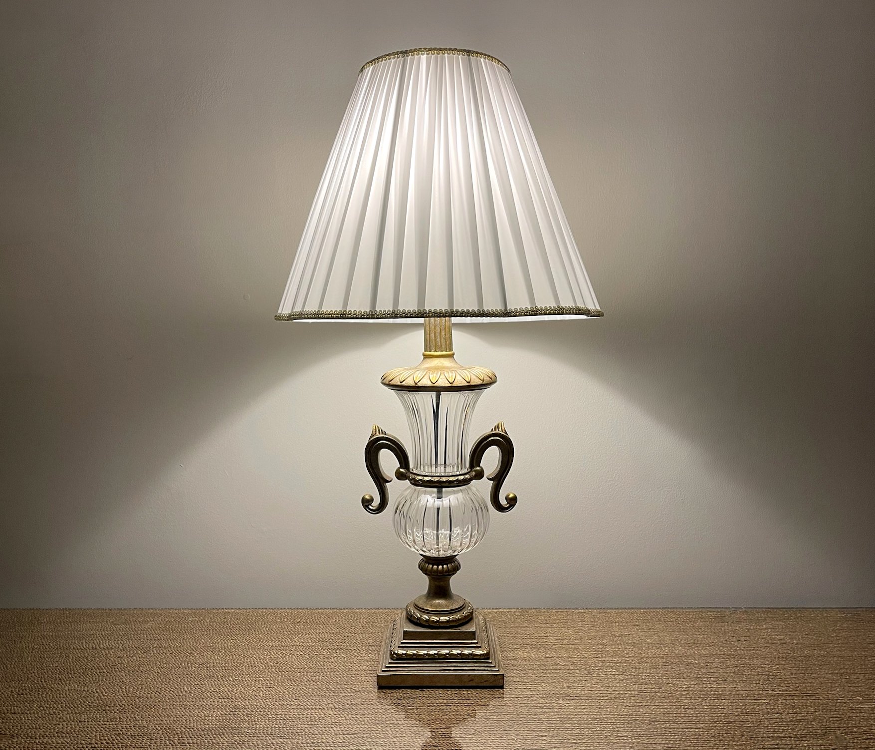 Vintage Crystal Urn Table Lamp