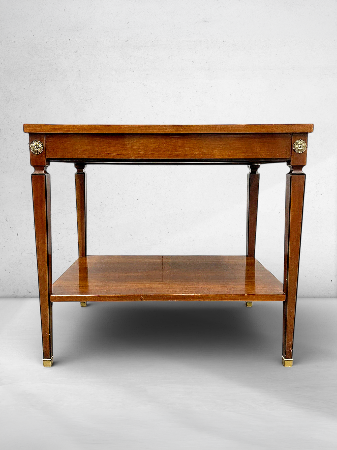 Vintage Burlwood Side Table with Drawer