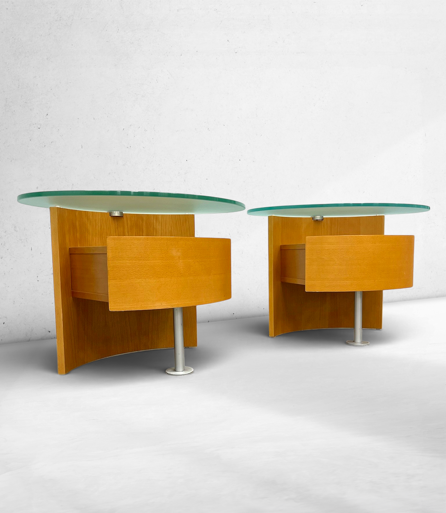 Vintage Postmodern Rotating Nightstands