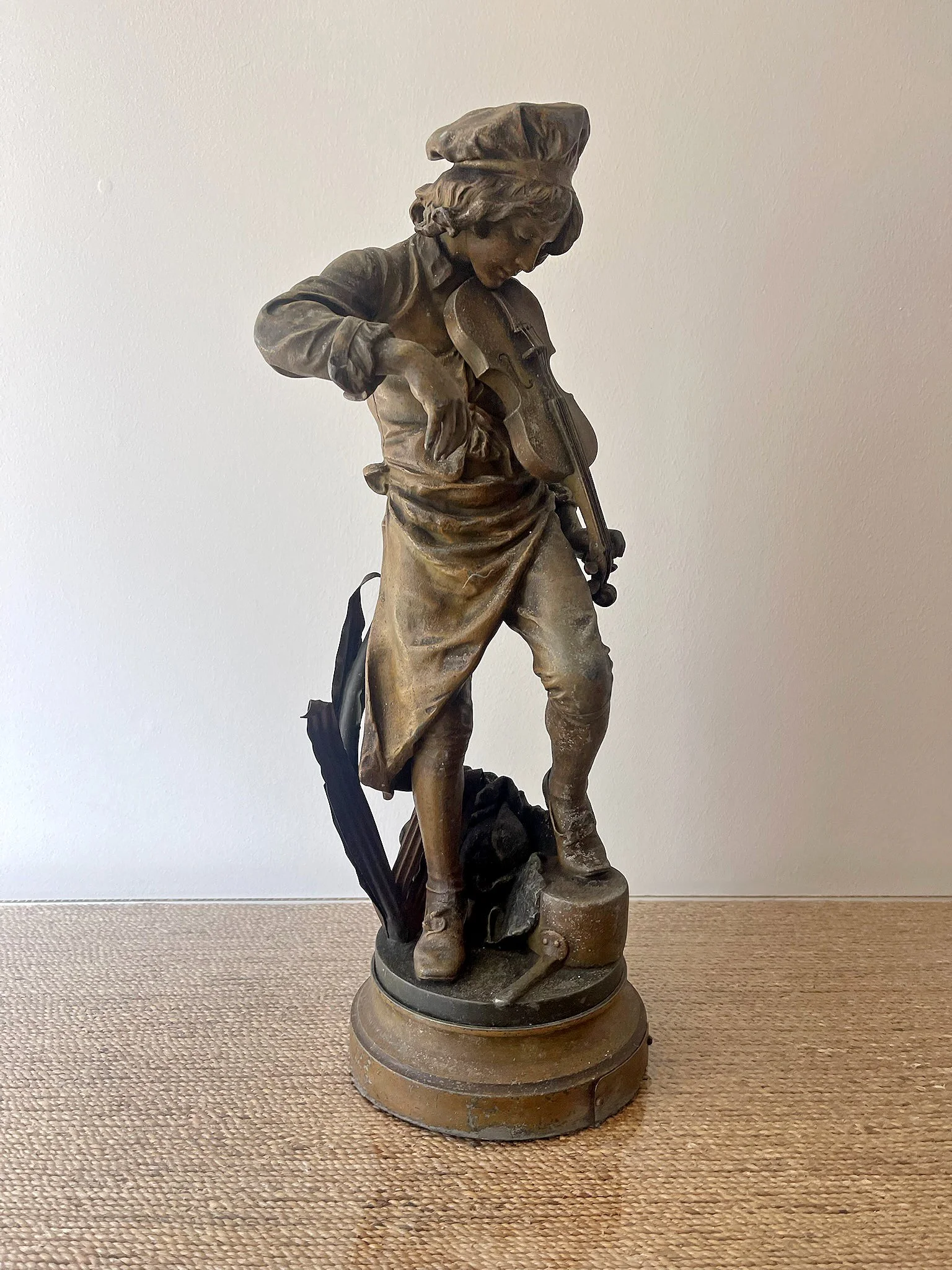 Antique “Lulli” (Jean-Baptiste Lully) Violinist Sculpture