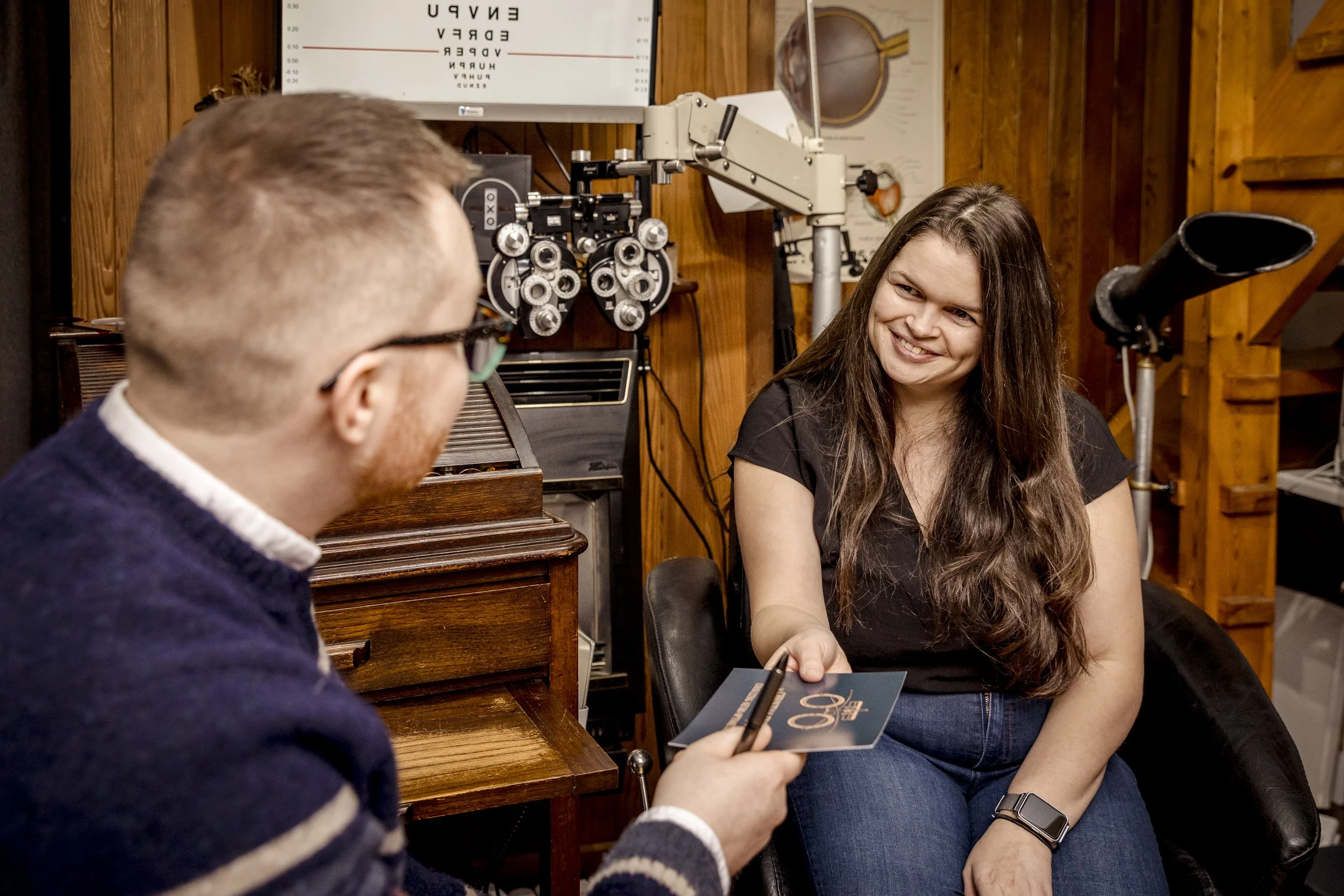 Prof. Christian French - Consulting Neuro-Optometrist performing a comprehensive clinical eye examination.