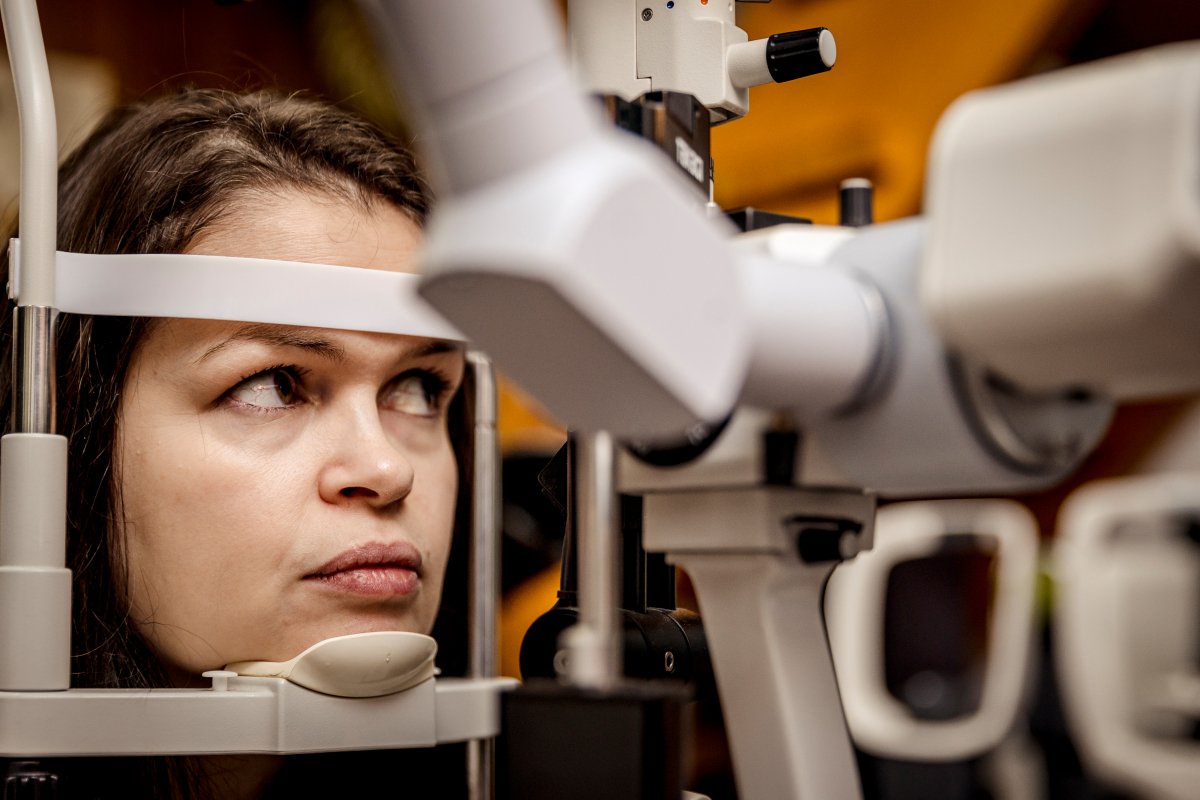 A patient receiving a thorough clinical examination at Prof. Christian French - Consulting Neuro-Optometrist.