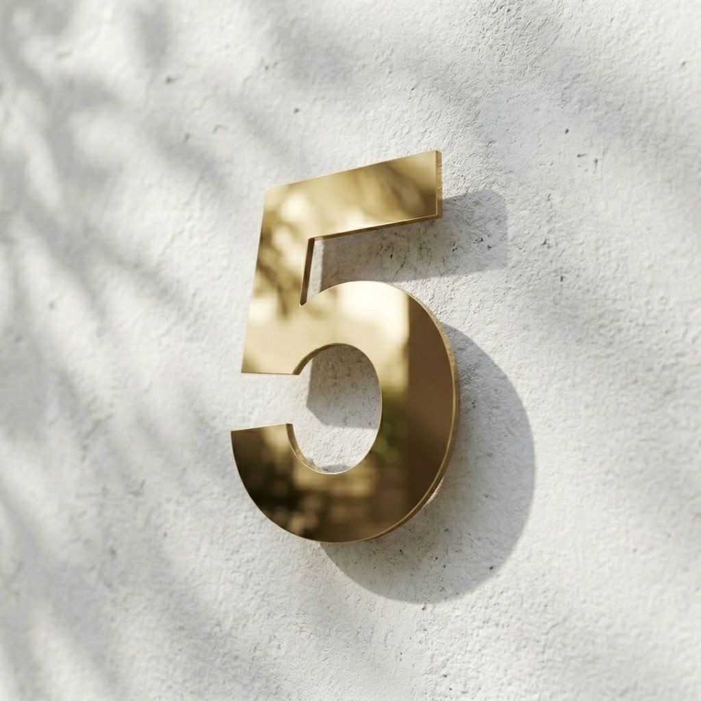 Hausnummer aus Messing – natürlich alternde Oberfläche