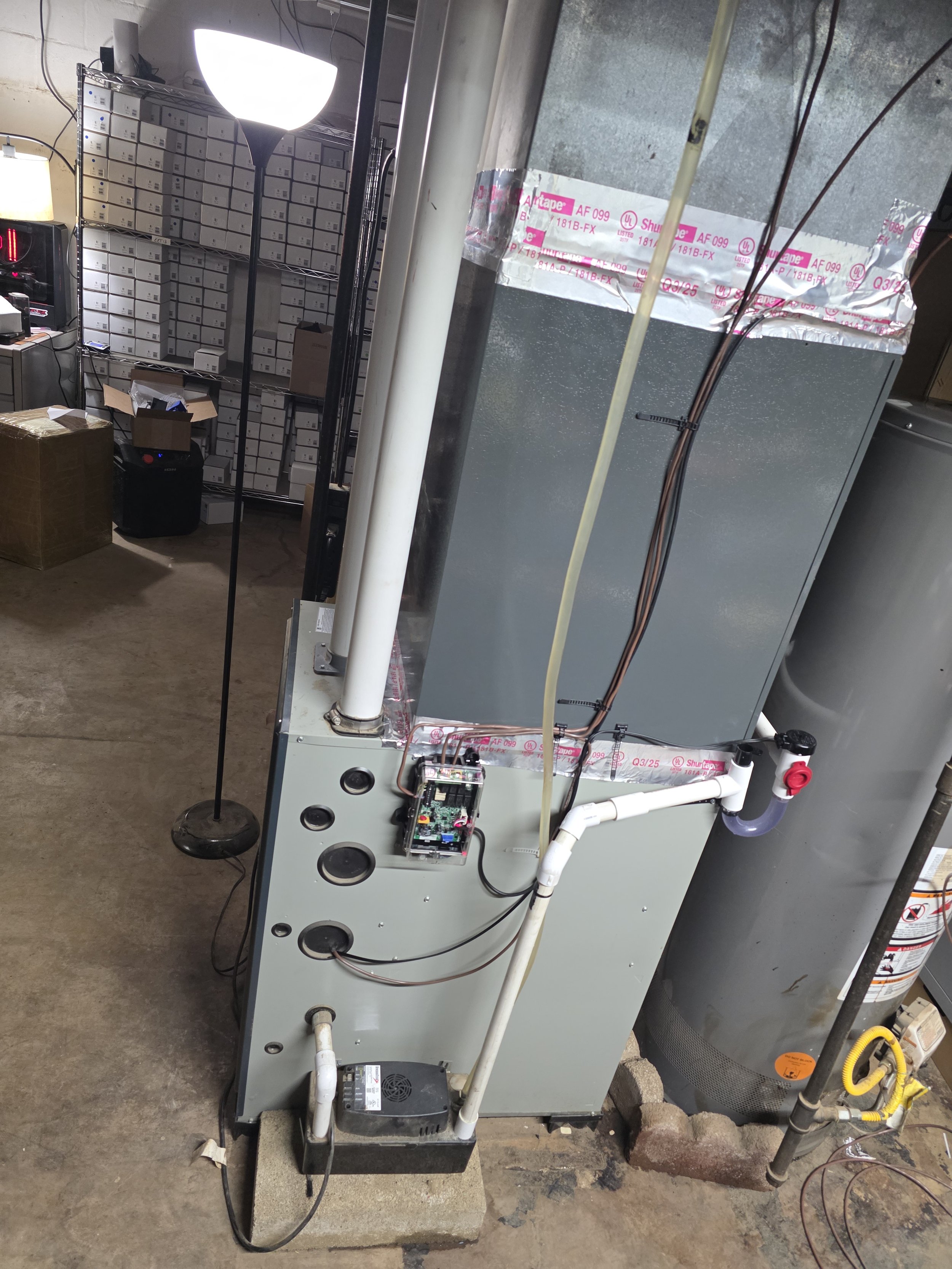 installed cased coil and A2L mitigation device