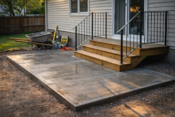 patio and stairs work