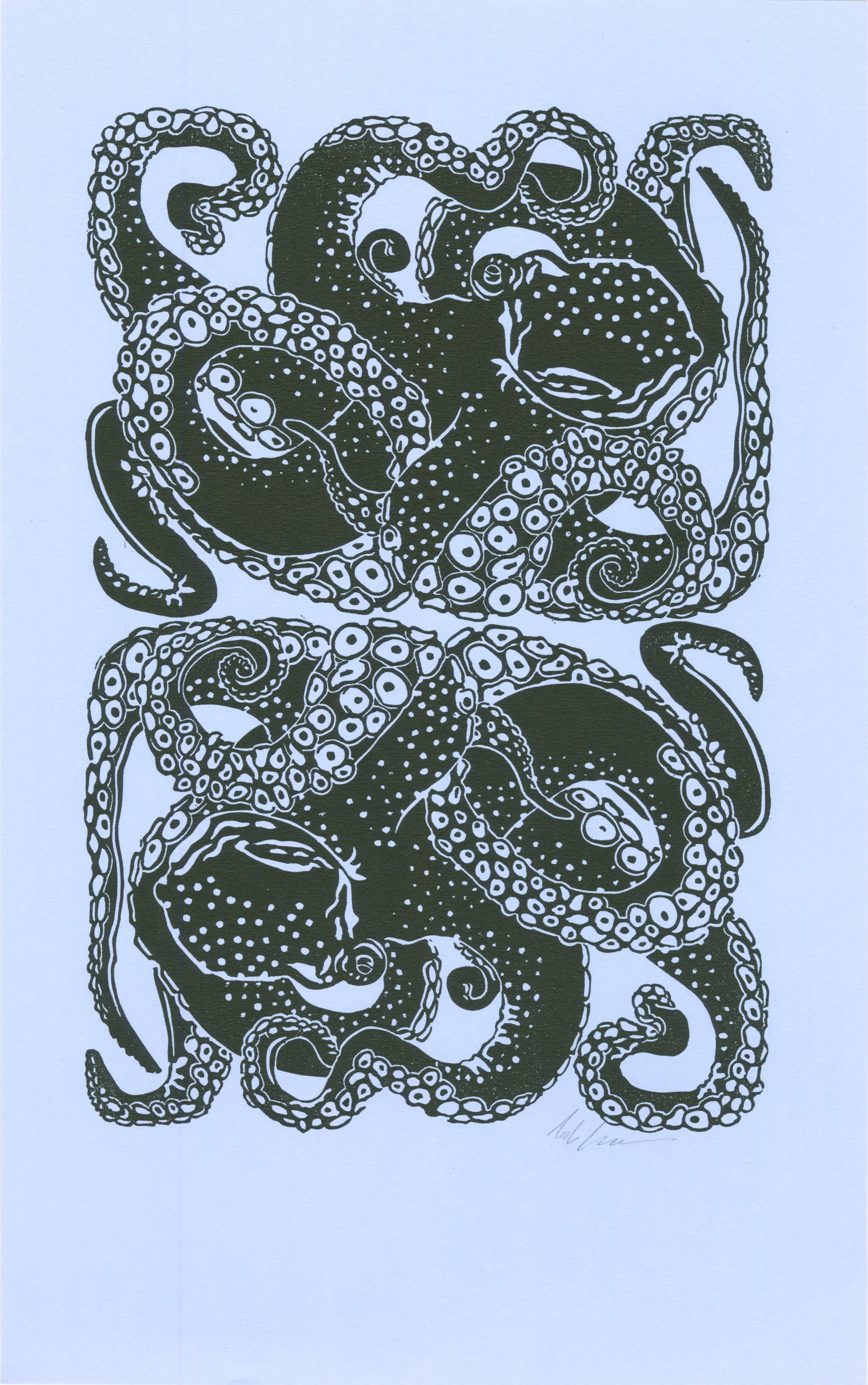 Double Octopus Print