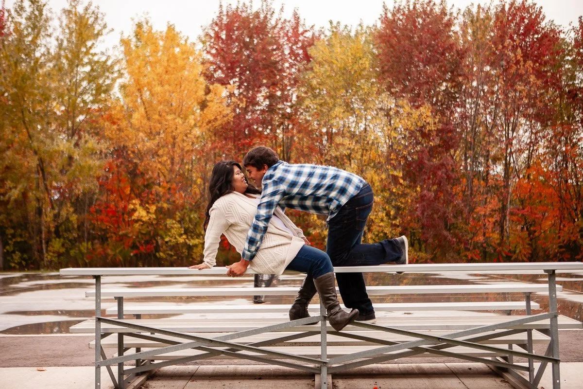 Hockey &amp; Fall Engagement Session in Toronto | Activity-Based Engagement Ideas for Couples