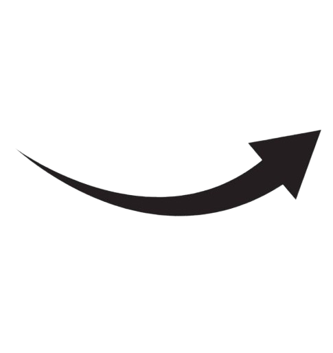 A graph with an upward curved arrow indicating growth or increase.
