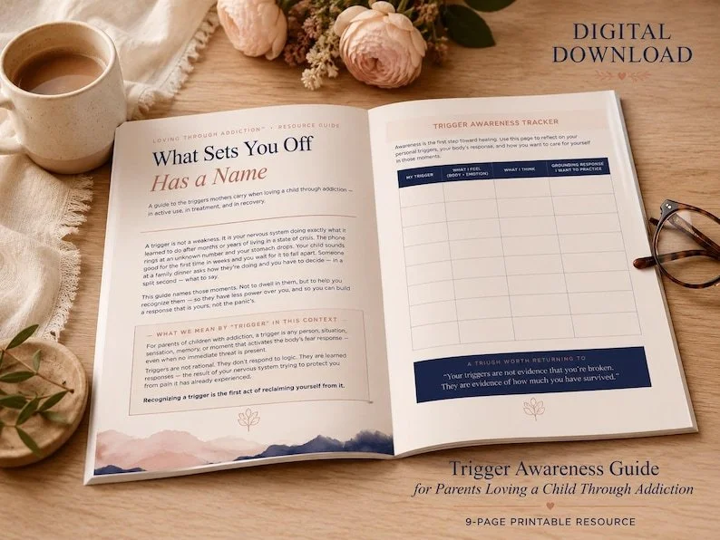 Trigger Awareness Guide and Addiction Support for Moms Loving Child Through Addiction