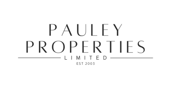 Pauley Properties Limited logo with dark background and light text