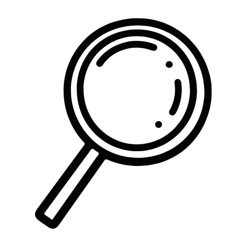 Silhouette of a magnifying glass