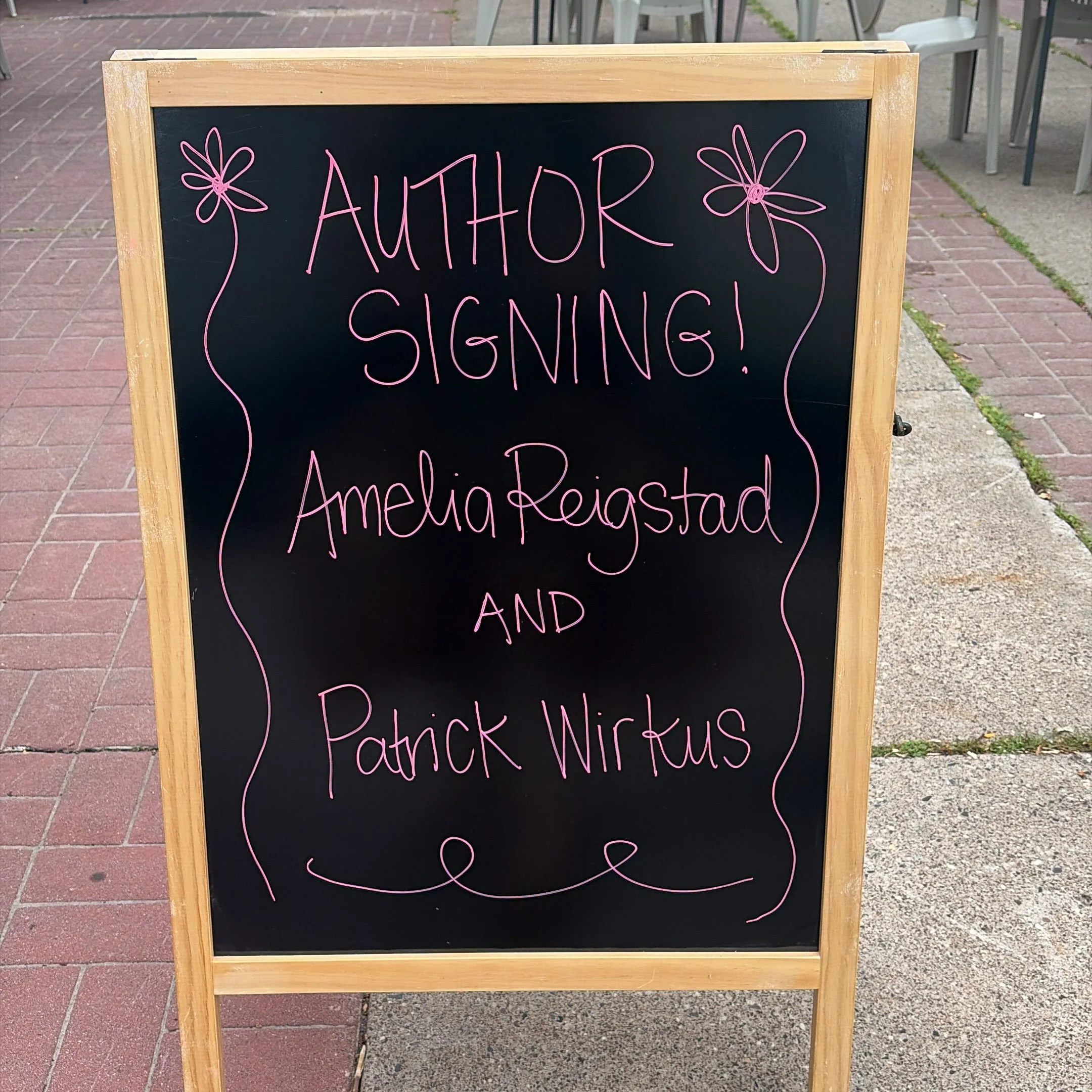 Come on out and meet Amelia and Patrick this morning! An overcast day = a perfect day to come hang with authors and books!!!