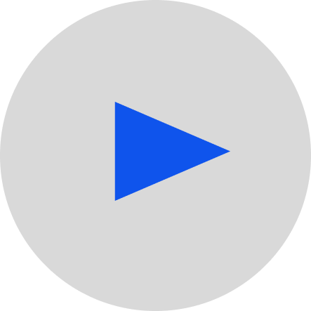 Blue play button icon on a gray circular background.