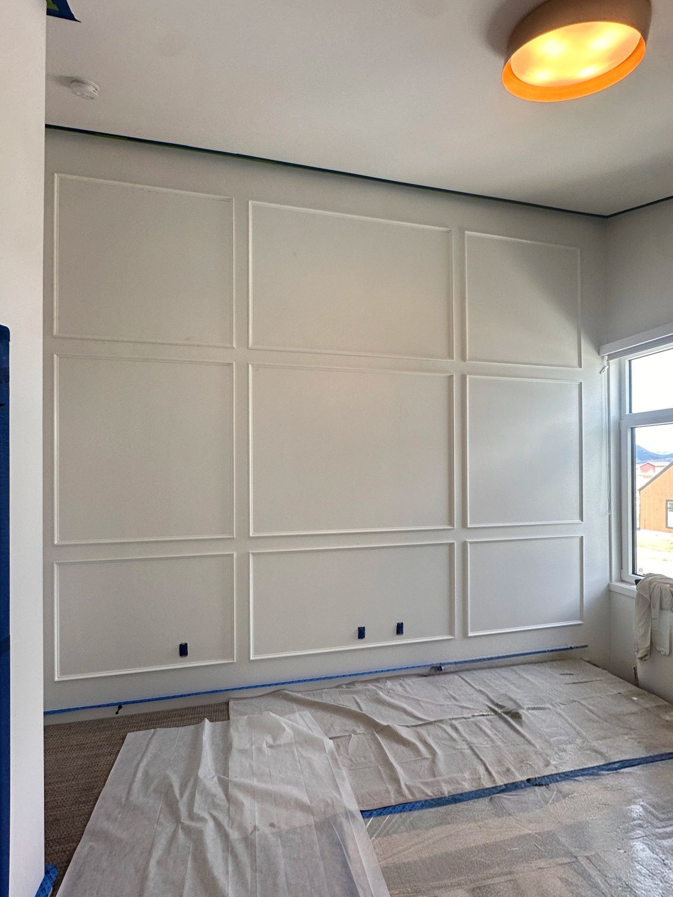 Picture frame moulding accent wall