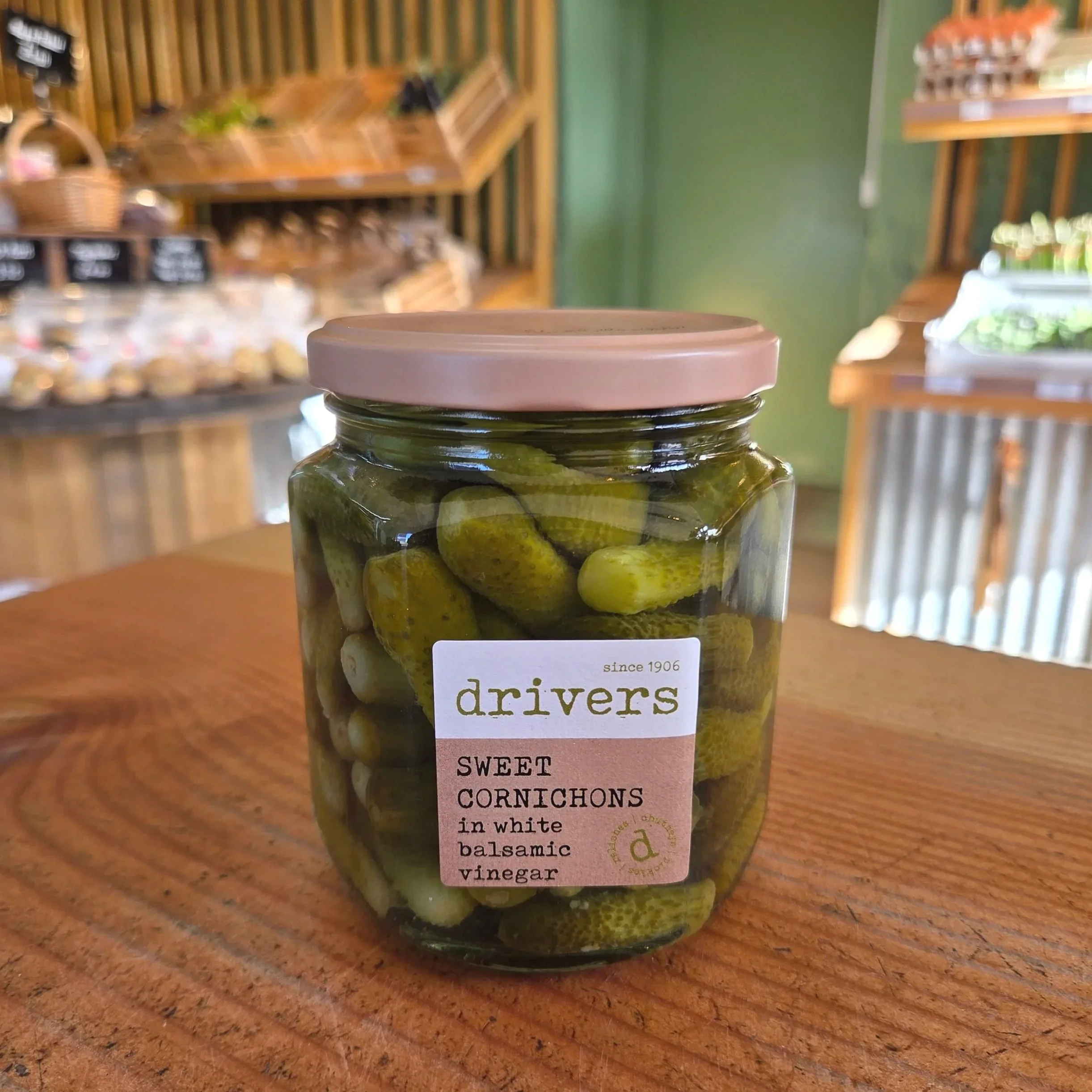 Drivers Sweet Cornichons in White Balsamic Vinegar