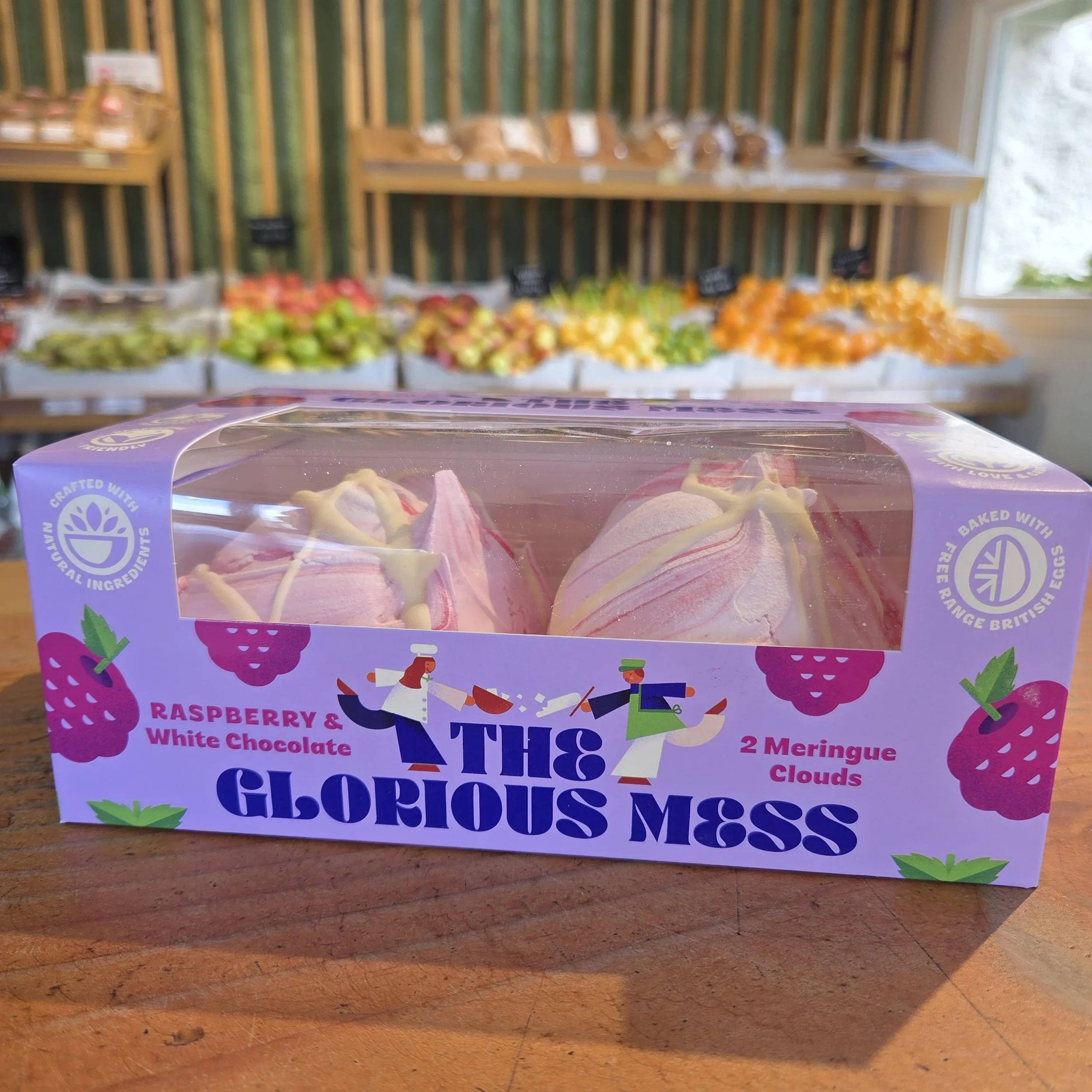 The Glorious Mess Raspberry & White Chocolate Meringue Clouds pack of 2