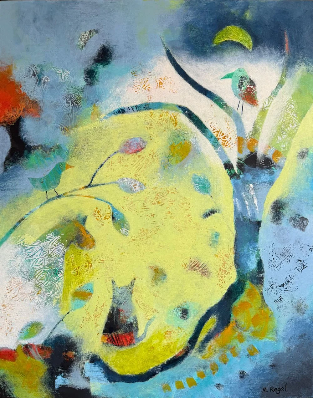 In the Yard  |  16" x 20"  |  acrylic and on board  |  $550
