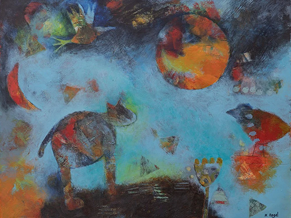 Moon Gazing  |  24" x 18"  |  acrylic and pencil on board  |  $650