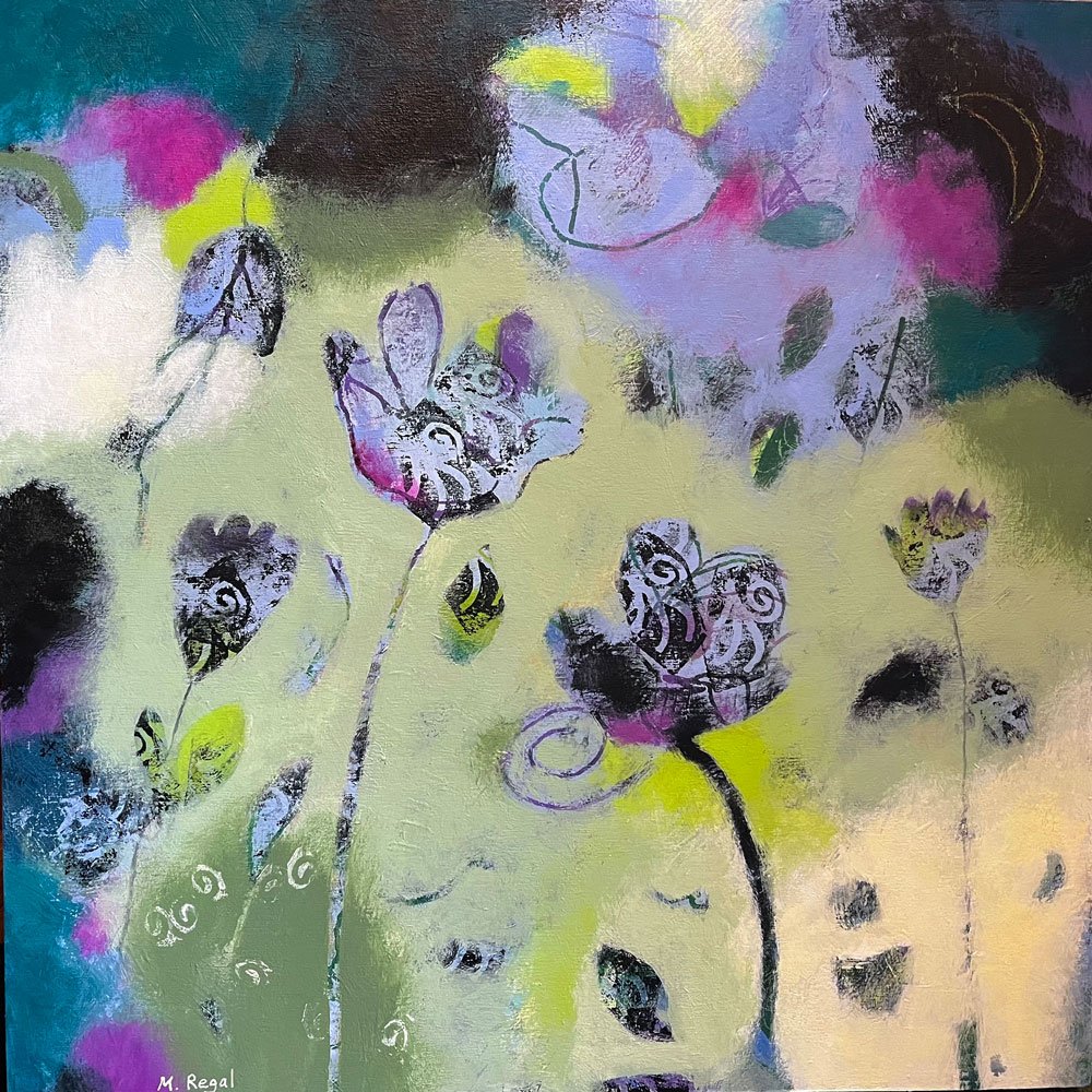 Evening Flowers  |  18" x 18"  |  acrylic on board  |  $550