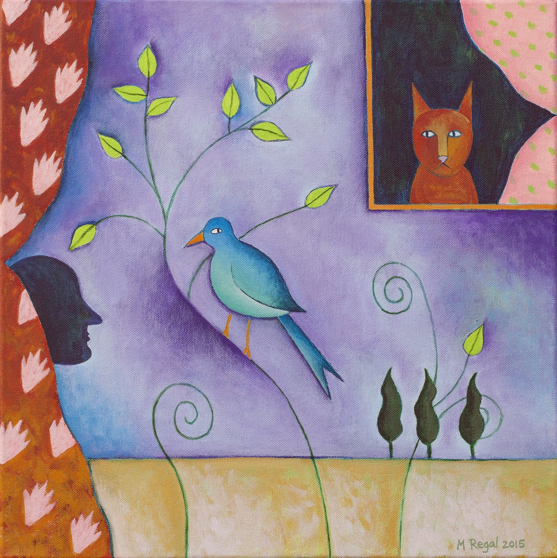 Watchers 2  |  16" x 16"  |  acrylic on canvas   |  SOLD