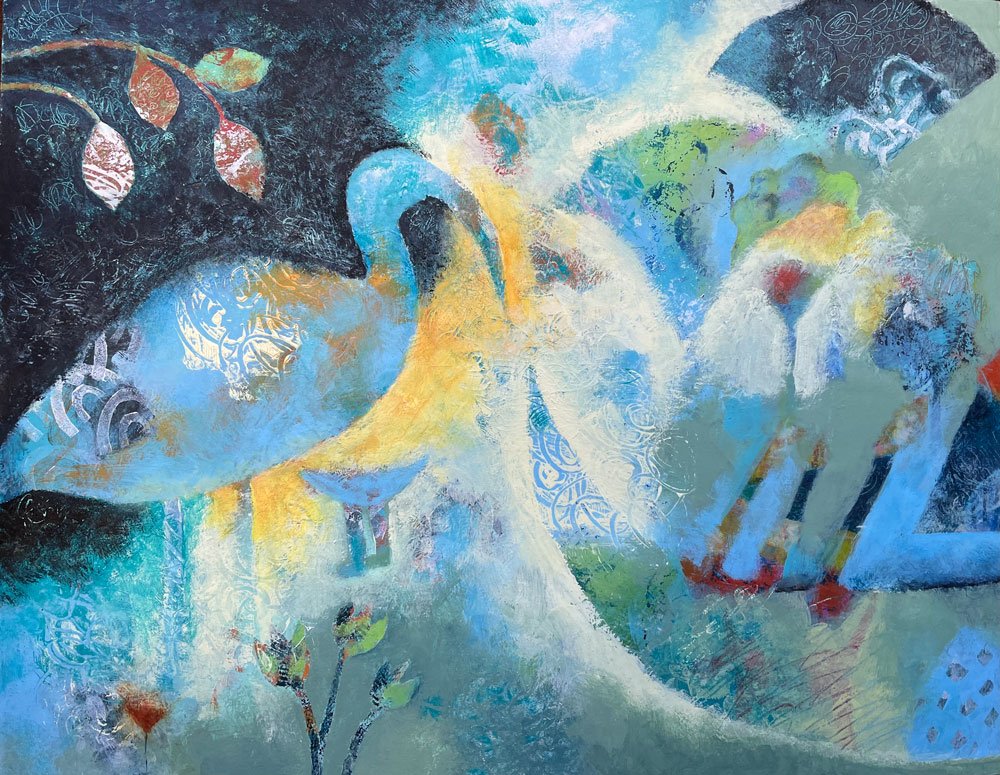 Osiris in Form  |  24" x 18"  |  acrylic and collage on board  |  $650