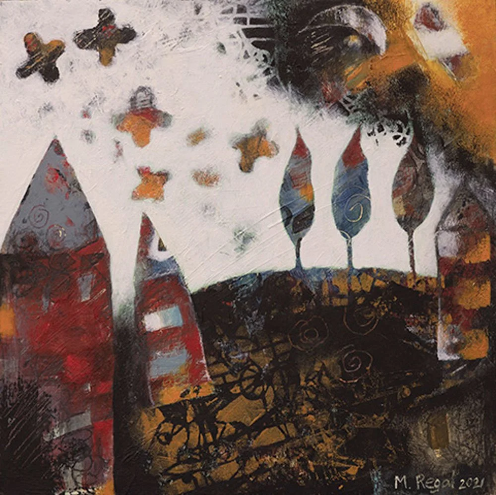 Night City  |  12" x 12"  |  acrylic and graphite on board  |  $300